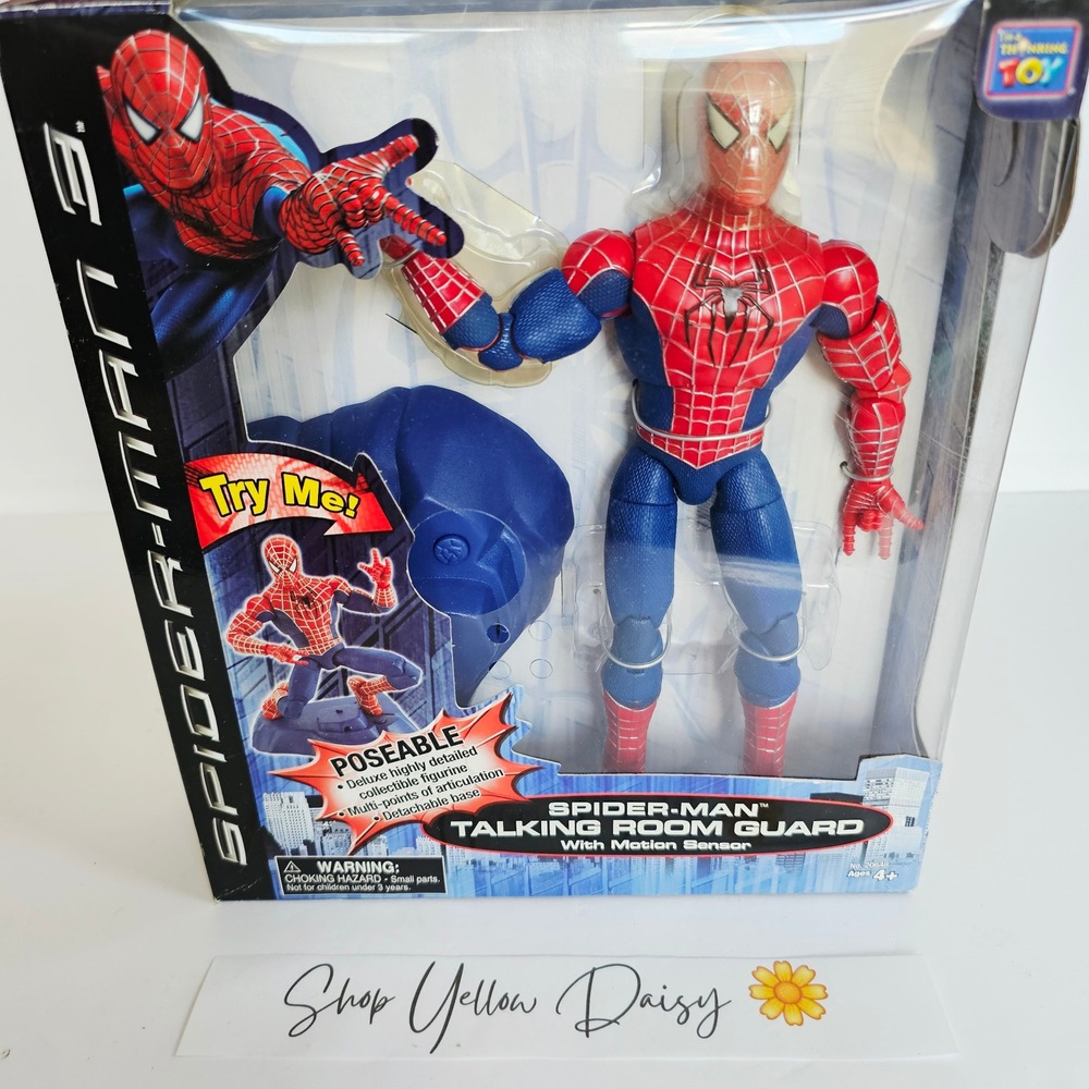 Thinkway‎ Toys Spider-Man 3 Talking Room Guard Motion Sensor Figure Marvel Retro